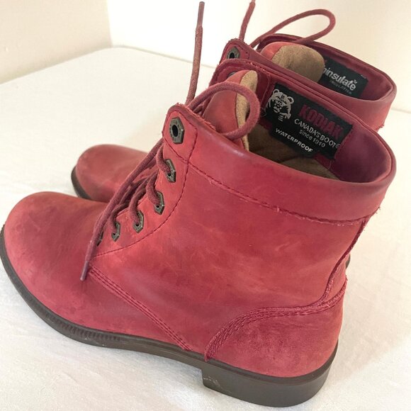 Kodiak Canada's Red womens waterproof leather boots size 8 - Picture 11 of 15